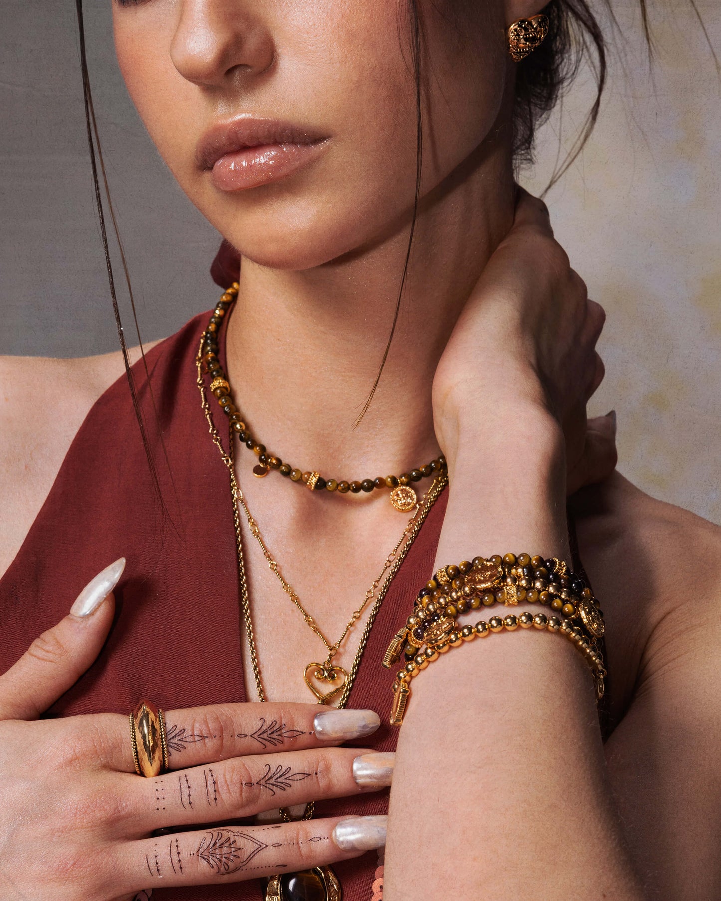 Tiger's Eye Coin Bracelet