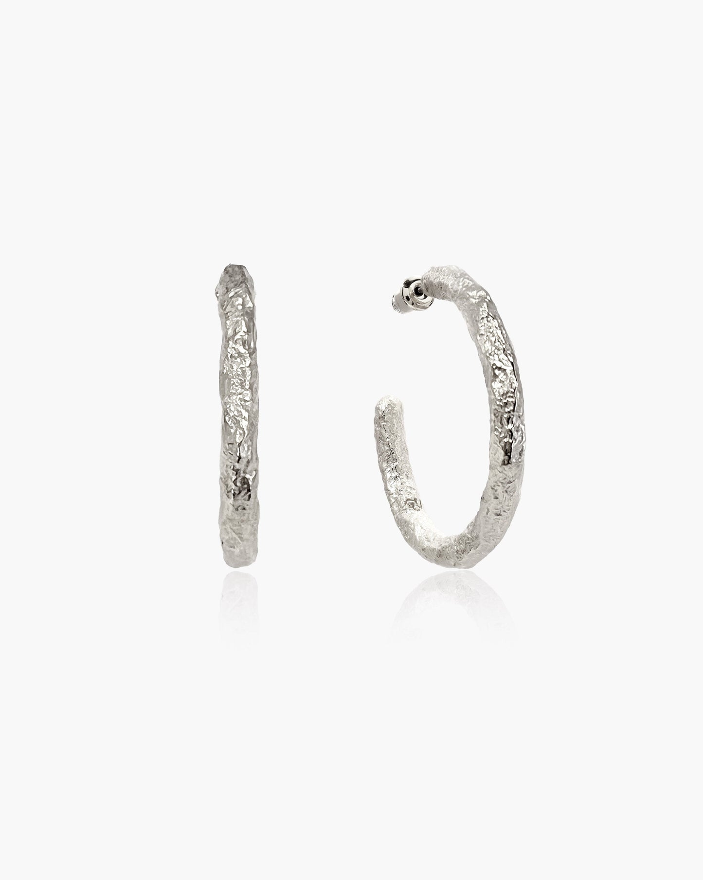 Jenny Medium Hoop Earrings in Silver